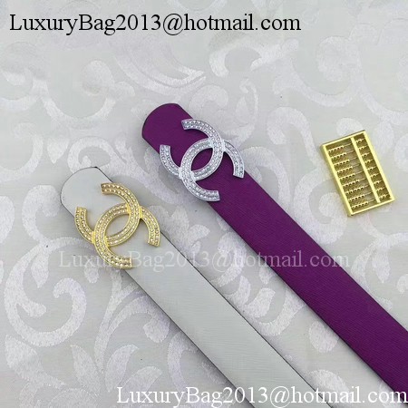 Chanel 30mm Leather Belt CH5235 Purple Chanel 30mm Leather Belt CH5235 Purple