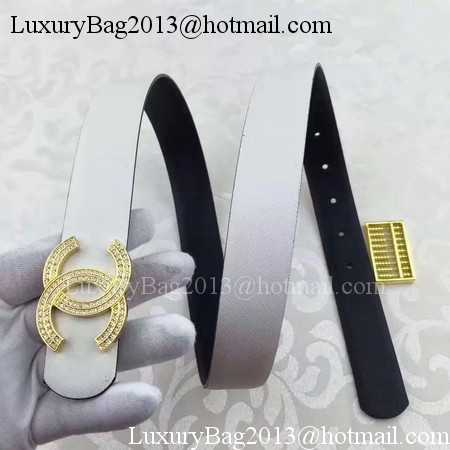 Chanel 30mm Leather Belt CH5235 White Chanel 30mm Leather Belt CH5235 White