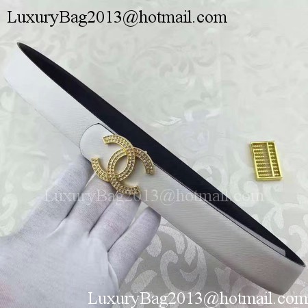 Chanel 30mm Leather Belt CH5235 White Chanel 30mm Leather Belt CH5235 White
