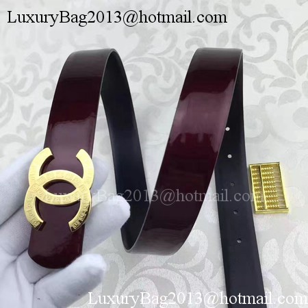 Chanel 30mm Patent Leather Belt CH5231 Wine Chanel 30mm Patent Leather Belt CH5231 Wine