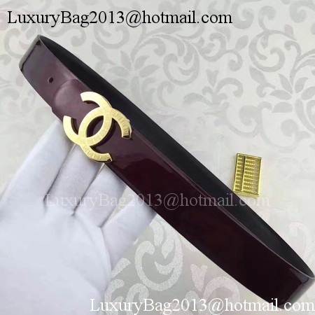Chanel 30mm Patent Leather Belt CH5231 Wine Chanel 30mm Patent Leather Belt CH5231 Wine