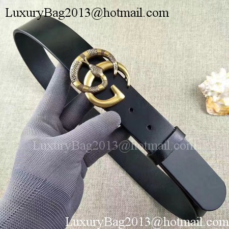Gucci 34mm Leather Belt GG2369 Black Gucci 34mm Leather Belt GG2369 Black