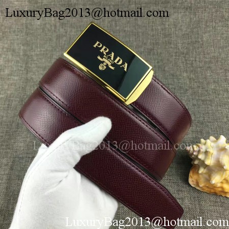 Prada 34mm Leather Belt PD0801 Wine Prada 34mm Leather Belt PD0801 Wine