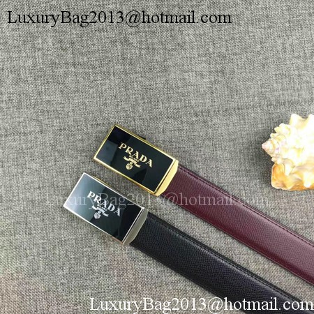 Prada 34mm Leather Belt PD0801 Wine Prada 34mm Leather Belt PD0801 Wine