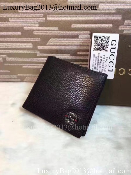 Gucci Calfskin Leather Bi-fold Wallet 308795 Black Gucci Calfskin Leather Bi-fold Wallet 308795 Black