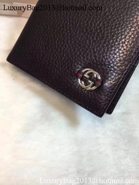Gucci Calfskin Leather Bi-fold Wallet 308795 Black Gucci Calfskin Leather Bi-fold Wallet 308795 Black