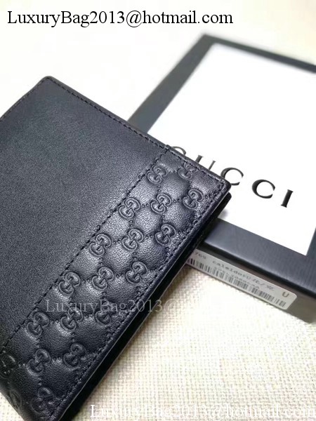 Gucci Guccissima Leather Bi-fold Wallet 256408 Black Gucci Guccissima Leather Bi-fold Wallet 256408 Black