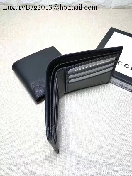 Gucci Guccissima Leather Bi-fold Wallet 256408 Black Gucci Guccissima Leather Bi-fold Wallet 256408 Black