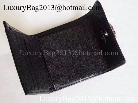 Chanel Matelasse Bi-Fold Wallet Black Cannage Patterns A48980 Silver Chanel Matelasse Bi-Fold Wallet Black Cannage Patterns A48980 Silver