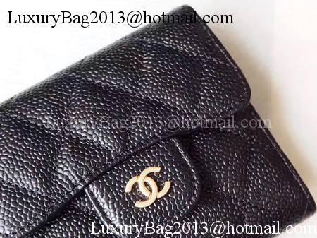 Chanel Tri-Fold Wallet Cannage Pattern Leather A48981 Black Chanel Tri-Fold Wallet Cannage Pattern Leather A48981 Black