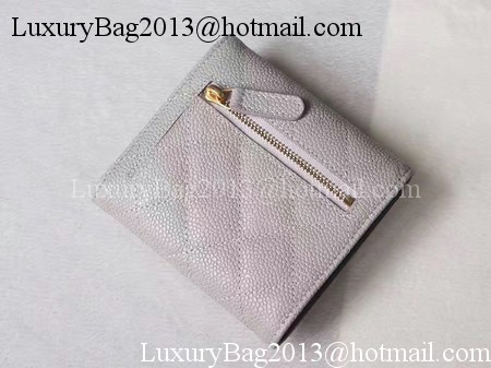 Chanel Tri-Fold Wallet Cannage Pattern Leather A48981 Grey Chanel Tri-Fold Wallet Cannage Pattern Leather A48981 Grey
