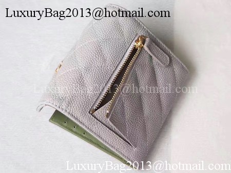 Chanel Tri-Fold Wallet Cannage Pattern Leather A48981 Grey Chanel Tri-Fold Wallet Cannage Pattern Leather A48981 Grey
