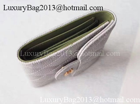 Chanel Tri-Fold Wallet Cannage Pattern Leather A48981 Grey Chanel Tri-Fold Wallet Cannage Pattern Leather A48981 Grey