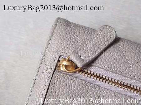 Chanel Tri-Fold Wallet Cannage Pattern Leather A48981 Grey Chanel Tri-Fold Wallet Cannage Pattern Leather A48981 Grey
