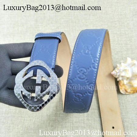 Gucci 38mm Leather Belt GG57098 Blue Gucci 38mm Leather Belt GG57098 Blue