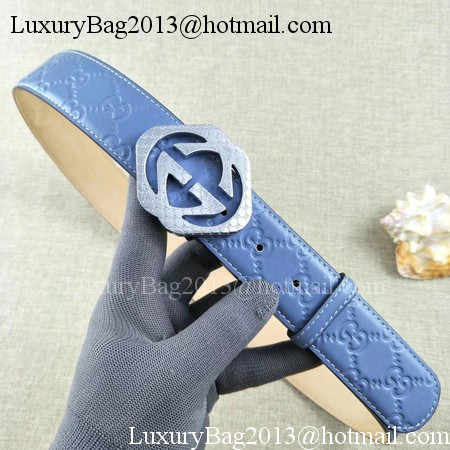 Gucci 38mm Leather Belt GG57098 Blue Gucci 38mm Leather Belt GG57098 Blue