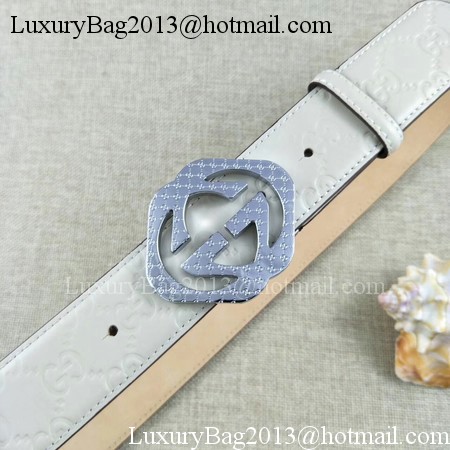 Gucci 38mm Leather Belt GG57098 White Gucci 38mm Leather Belt GG57098 White