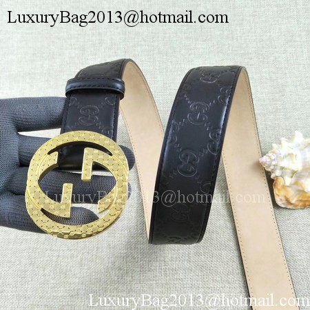 Gucci 38mm Leather Black Belt GG57099 Gold Gucci 38mm Leather Black Belt GG57099 Gold