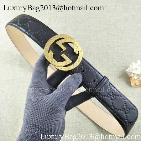Gucci 38mm Leather Black Belt GG57099 Gold Gucci 38mm Leather Black Belt GG57099 Gold