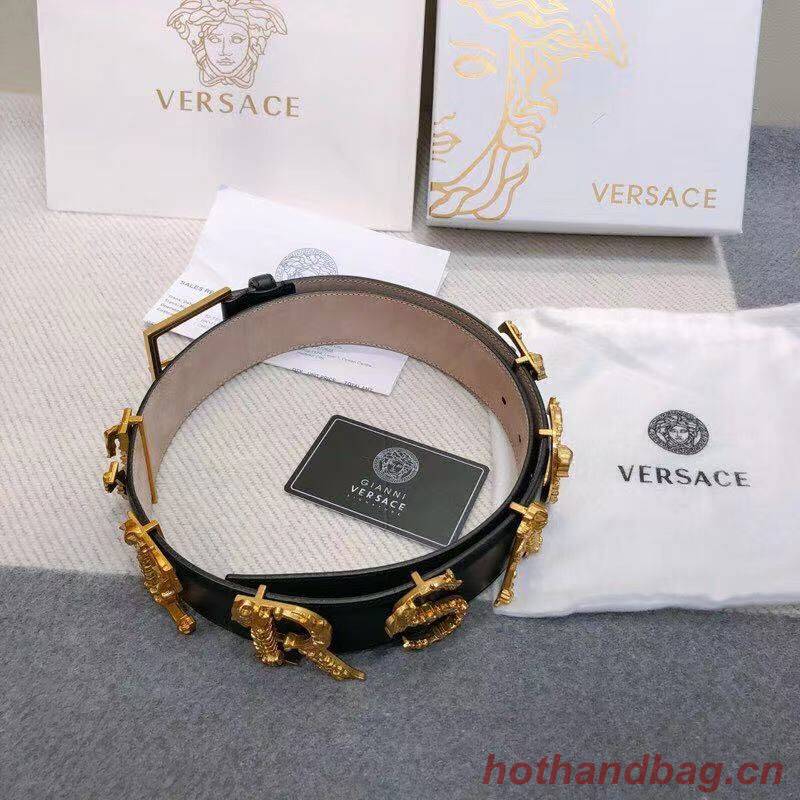 Versace Leather Belt VS7488 Black Versace Leather Belt VS7488 Black