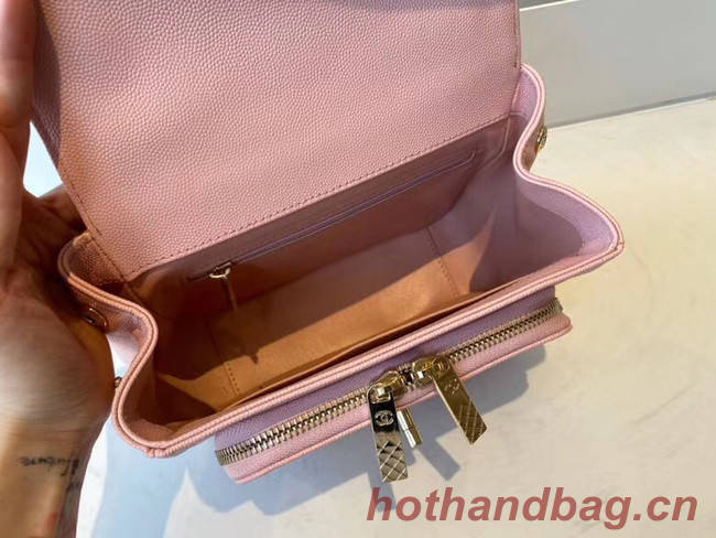 Chanel small flap bag Calfskin & Gold-Tone Metal A93749 pink