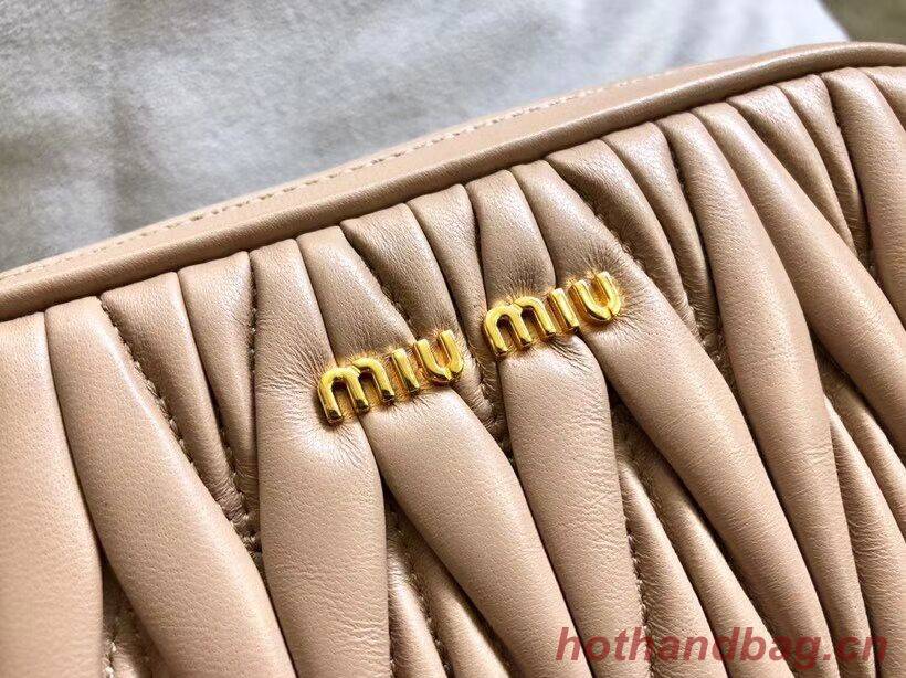 miu miu Matelasse Nappa Leather Shoulder Bag 5BH539A Apricot