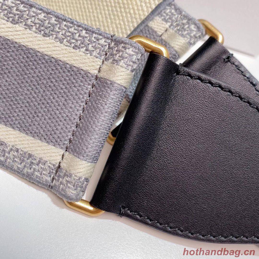 Dior Belt 65 mm Embroidered Canvas M928 Gray & Cream Dior Belt 65 mm Embroidered Canvas M928 Gray & Cream