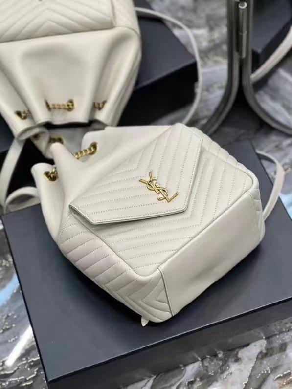 Yves Saint Laurent JOE BACKPACK IN LAMBSKIN 772609 BLANC VINTAGE