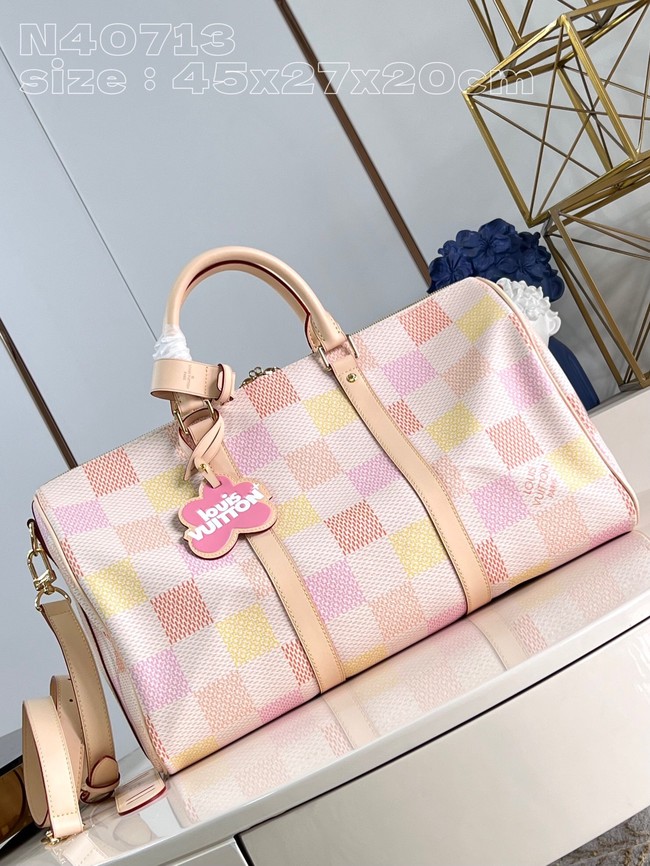 Louis Vuitton Keepall Bandouliere 45 N40713 Peach