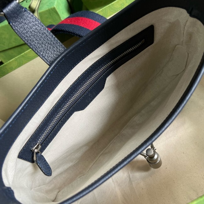 GUCCI JACKIE 1961 SMALL ebony GG Supreme canvas SHOULDER BAG 810232 dark blue