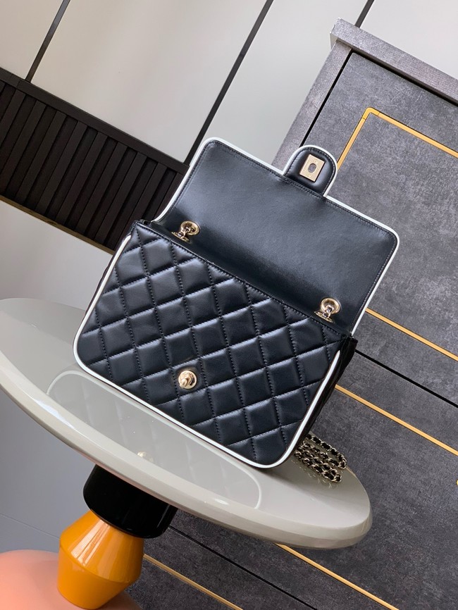 CHANEL FLAP BAG Lambskin AS5150 Black & White