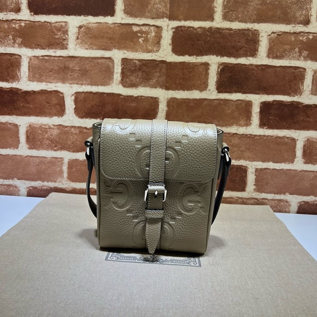 GUCCI GG Emblem mini crossbody bag 760235 gray