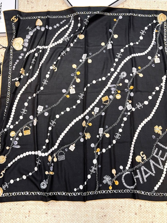 Chanel Square Scarf Silk Jacquard XT266