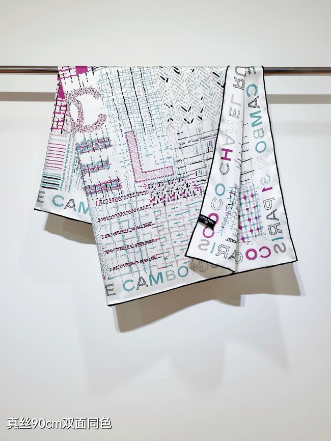 Chanel Square Scarf Silk Jacquard XT289