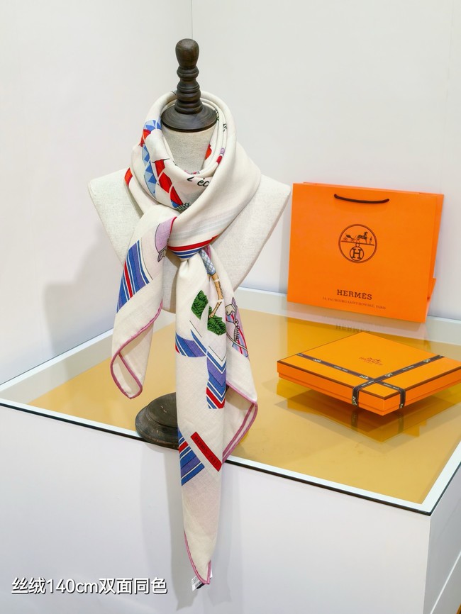 Hermes Shawl Cashmere and Silk Jacquard KY109