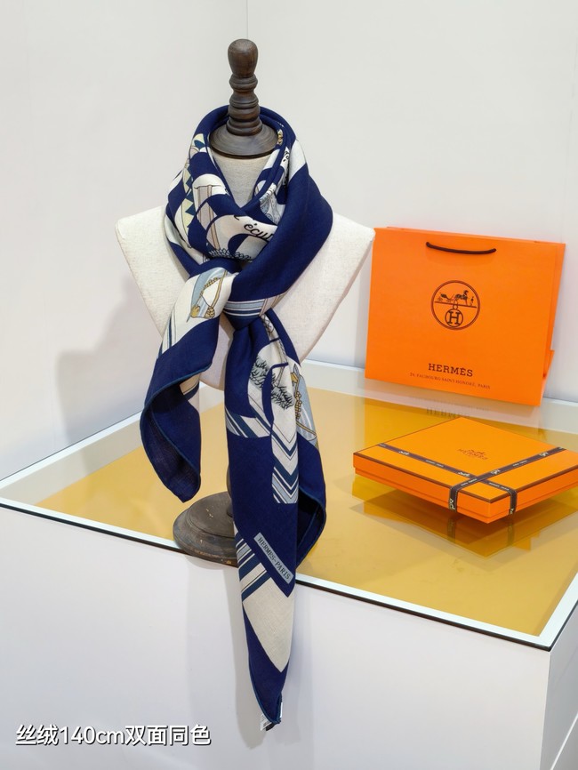 Hermes Shawl Cashmere and Silk Jacquard KY110