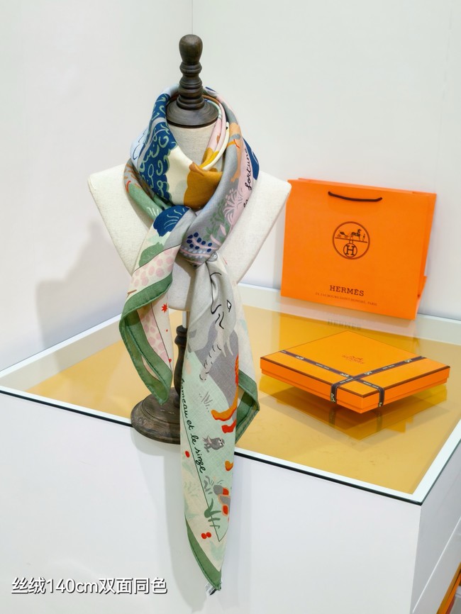 Hermes Shawl Cashmere and Silk Jacquard KY126