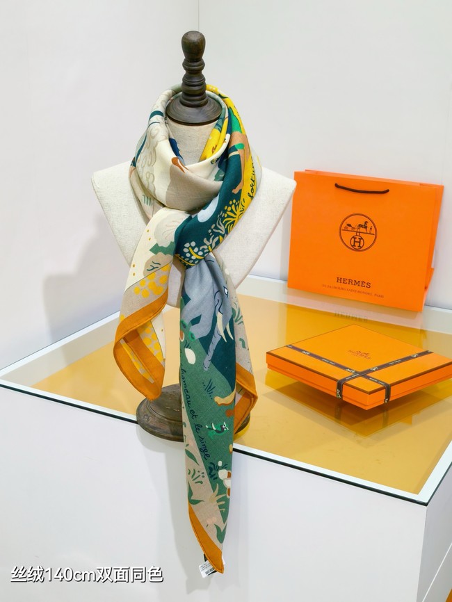 Hermes Shawl Cashmere and Silk Jacquard KY127