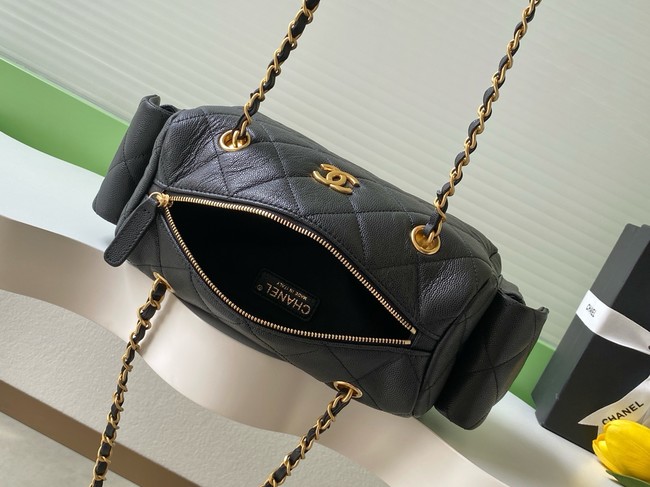 CHANEL Small Bowling Bag Grained Calfskin AS5792 black