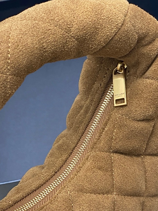 Saint Laurent ICARINO in plunged suede 851689 CARAMEL COGNAC