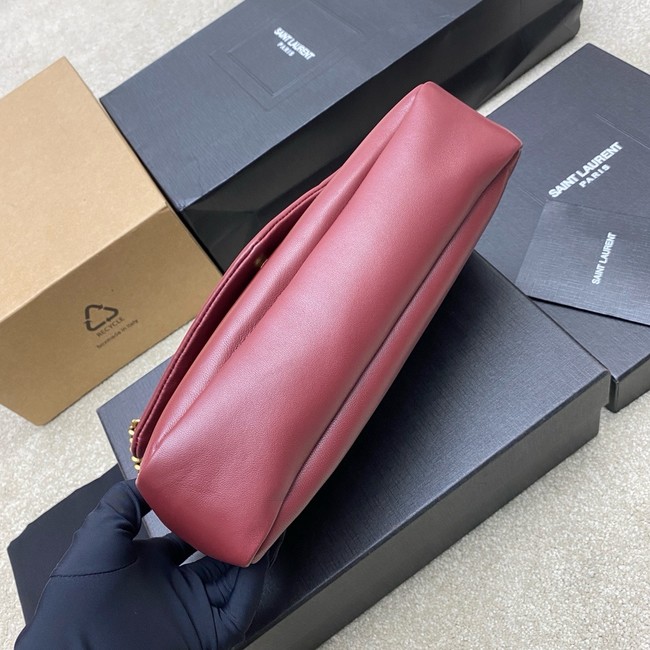 Saint Laurent CALYPSO small in plunged lambskin 734153 ROUGE CABERNET