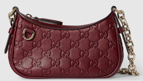 Gucci GG Emblem mini shoulder bag 847091 Rosso Ancora red Gucci GG Emblem mini shoulder bag 847091 Rosso Ancora red