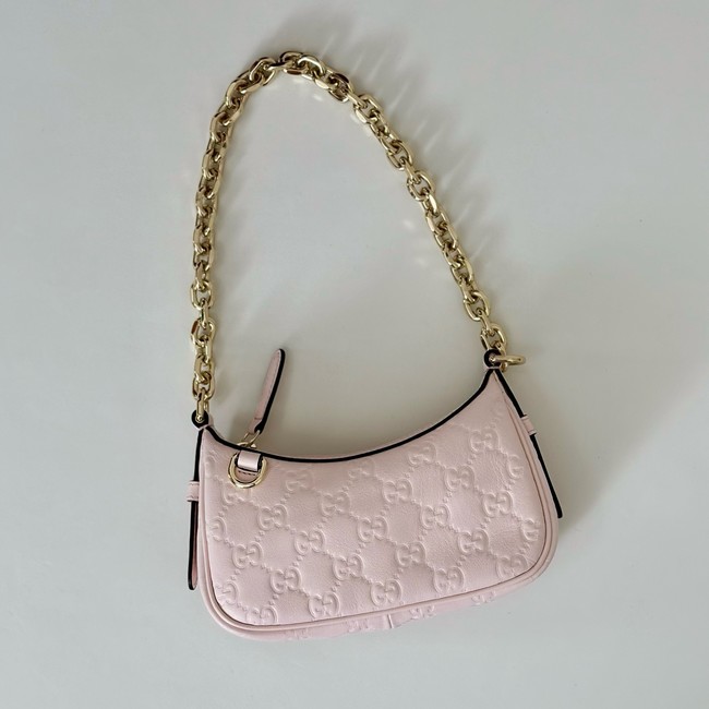 Gucci GG Emblem mini shoulder bag 847091 pink