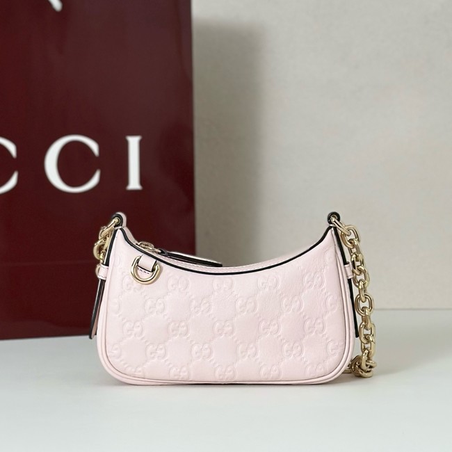Gucci GG Emblem mini shoulder bag 847091 pink