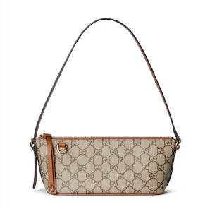 Gucci GG Emblem small shoulder bag 847281 beige and dark brown fabric Gucci GG Emblem small shoulder bag 847281 beige and dark brown fabric