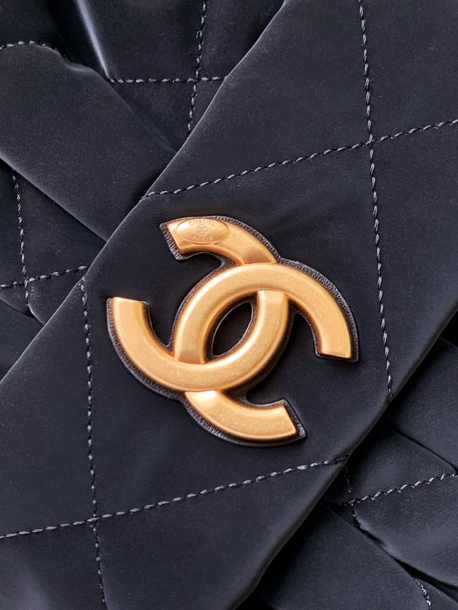 Chanel Velvet-Effect Nylon Mini Bow Bag AS5849 dark blue