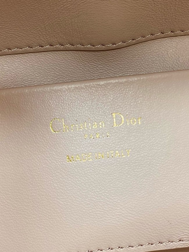 Small Dior Toujours Vertical Tote Bag Macrocannage Crinkled Calfskin M2835 pink