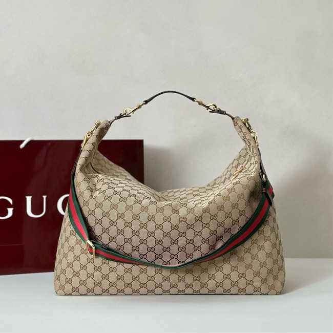 Gucci GG Supreme canvas Hobo Top Handle Bag 864485 Apricot