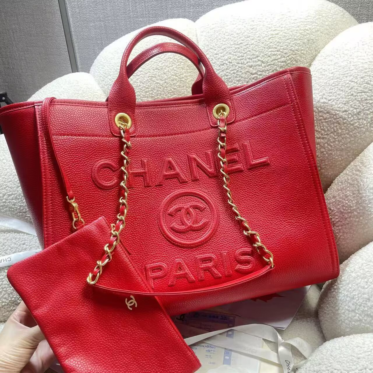 Chanel Original Leather LARGE SHOPPING BAG A66941 Red