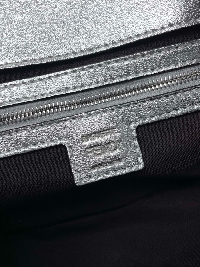 Fendi Baguette Medium Bag 8BR600 Silver